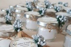 20 Adet 28 cc  Cam Şişede Mantar Kapaklı Deniz Kabuklu Jel Mum Beyaz