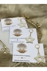 10 Adet Hediyeliklerbizden Jelatin Poşette İncili Yıldız Anahtarlık Nikah Şekeri Söz Nişan Hediyeliği Kına Nikah Doğum Günü Hediyelik