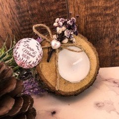 10 Adet İncili Ağaç Kütük Mumluk  Mumluk, Nikah şekeri
