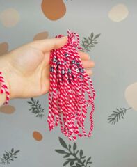 10 Adet Kartlı jelatin poşette  Marteniçka Kırmızı Beyaz Şans Bilekliği - Mart Ipi Dilek Bilekliği - Nazar 8 Mart Kadınlar Günü Hediyesi(Kopya)