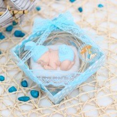 50 Adet Kutulu Yatakta Uyuyan Bebek Kokulu Taş Mavi