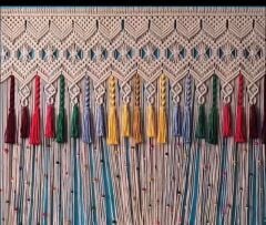 Hediyeliklerbizden Boncuklu Makrome Kapı Perdesi En 250 boy 250 Makrome cam perdesi