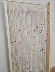 Hediyeliklerbizden Boncuklu Makrome Kapı Perdesi En 100 boy 200 Makrome cam perdesi