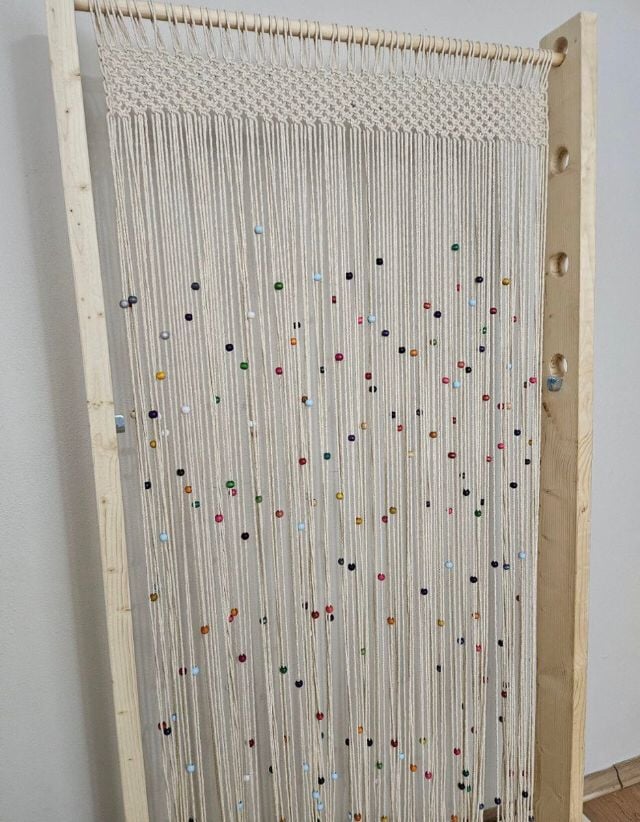 Hediyeliklerbizden Boncuklu Makrome Kapı Perdesi En 100 boy 200 Makrome cam perdesi