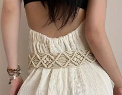 Makrome El Yapımı  Bayan Kemeri 120cm