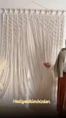 Hediyeliklerbizden En 100 Boy 200 cm  Sarmaşık Model Makrome Kapı Perdesi