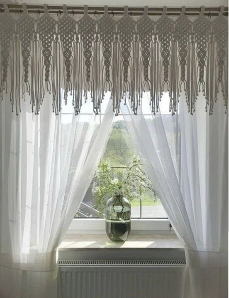 Makrome Kapı Perdesi  Cam Perdesi 100 x 50 cm Güneşlik 100 x 200 cm dir