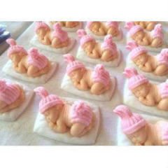 50 Adet İkiz Bebekli Dantelli  Kutulu Yatakta Uyuyan Bebek Kokulu Taş Mavi