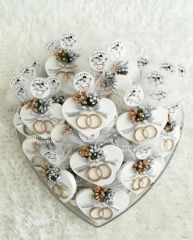100 Adet Kalpli  Yüzüklü Mıknatıslı Kokulu Taş Söz Nişan  Kına Nikah Şekeri