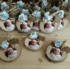 10 Adet Resimli  Ağaç Kütük Mağnet Nikah şekeri