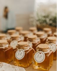 Etiketli  Cam Şişede Kavanozlarda Hediyelik Bal 10 Adet